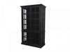 Vitrine avec 4 portes/étagères - Bois noir