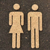 Signalétique WC en liège - Autocollant